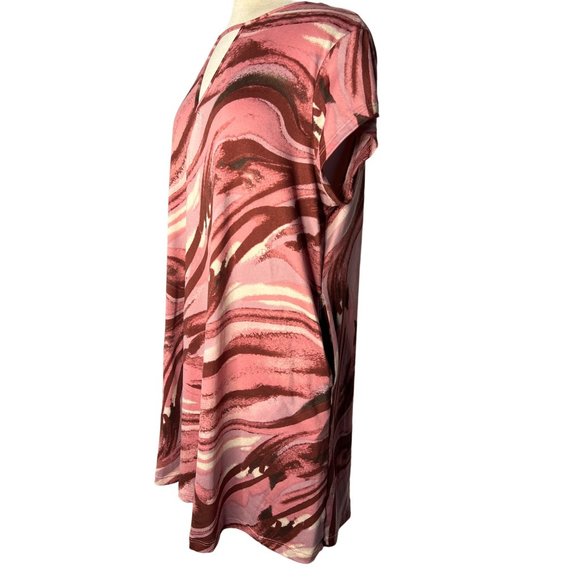Vibe Sportswear Dress Women's size 2X Pink Mauve Marbled Short Sleeve Pocket Min - Picture 4 of 12